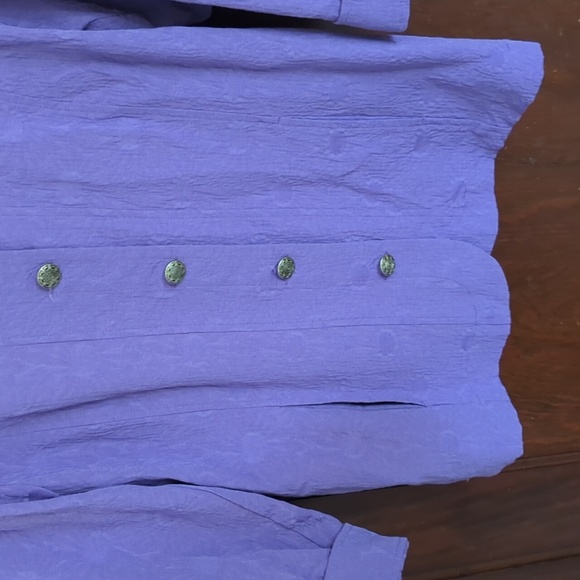 Maggie Barnes Purple Collar Buttons Down Shirt Size 0X 14/16 - Picture 3 of 5